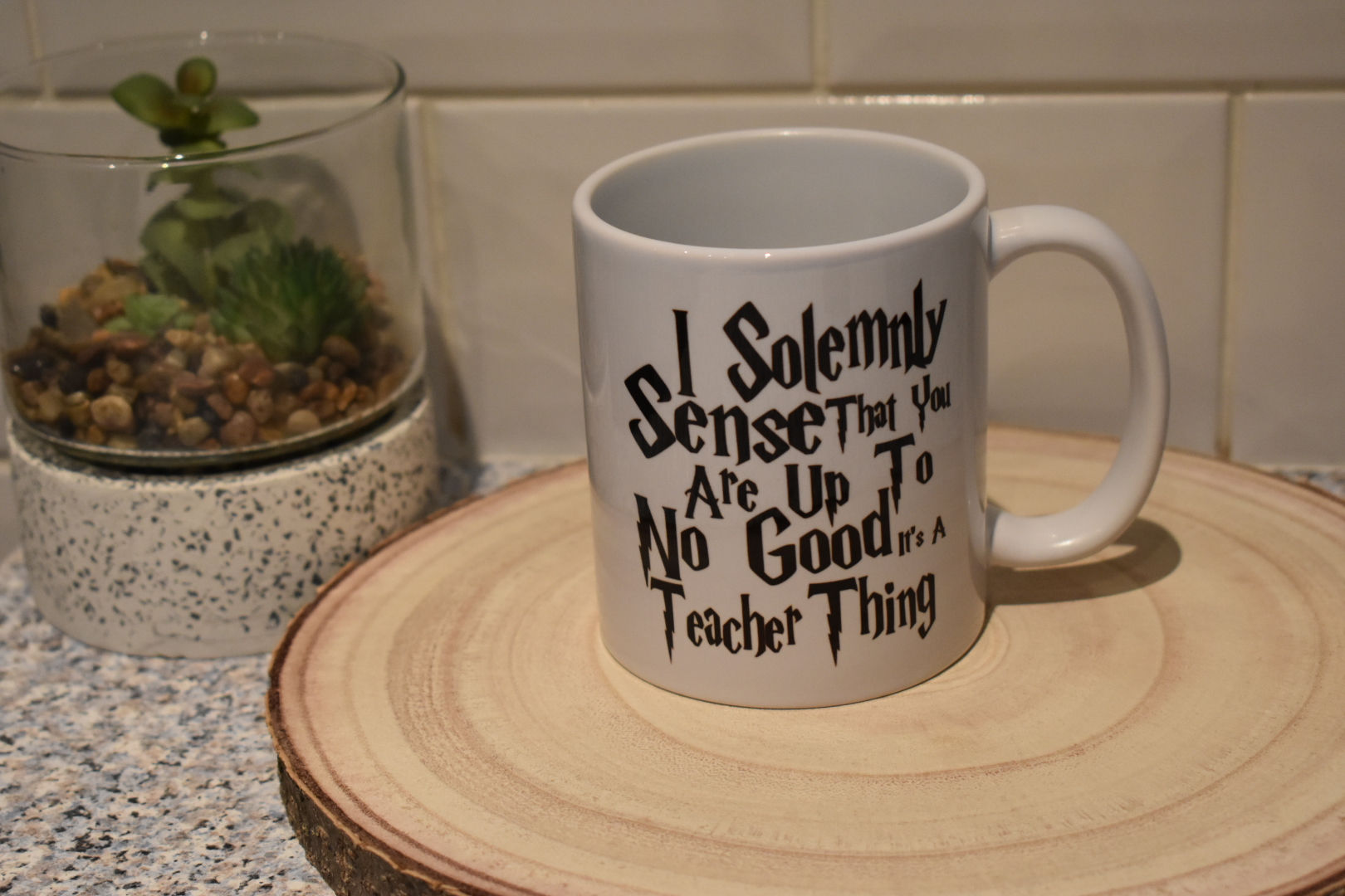 I solemnly sense you are up to no good, its a teacher thing white ceramic mug