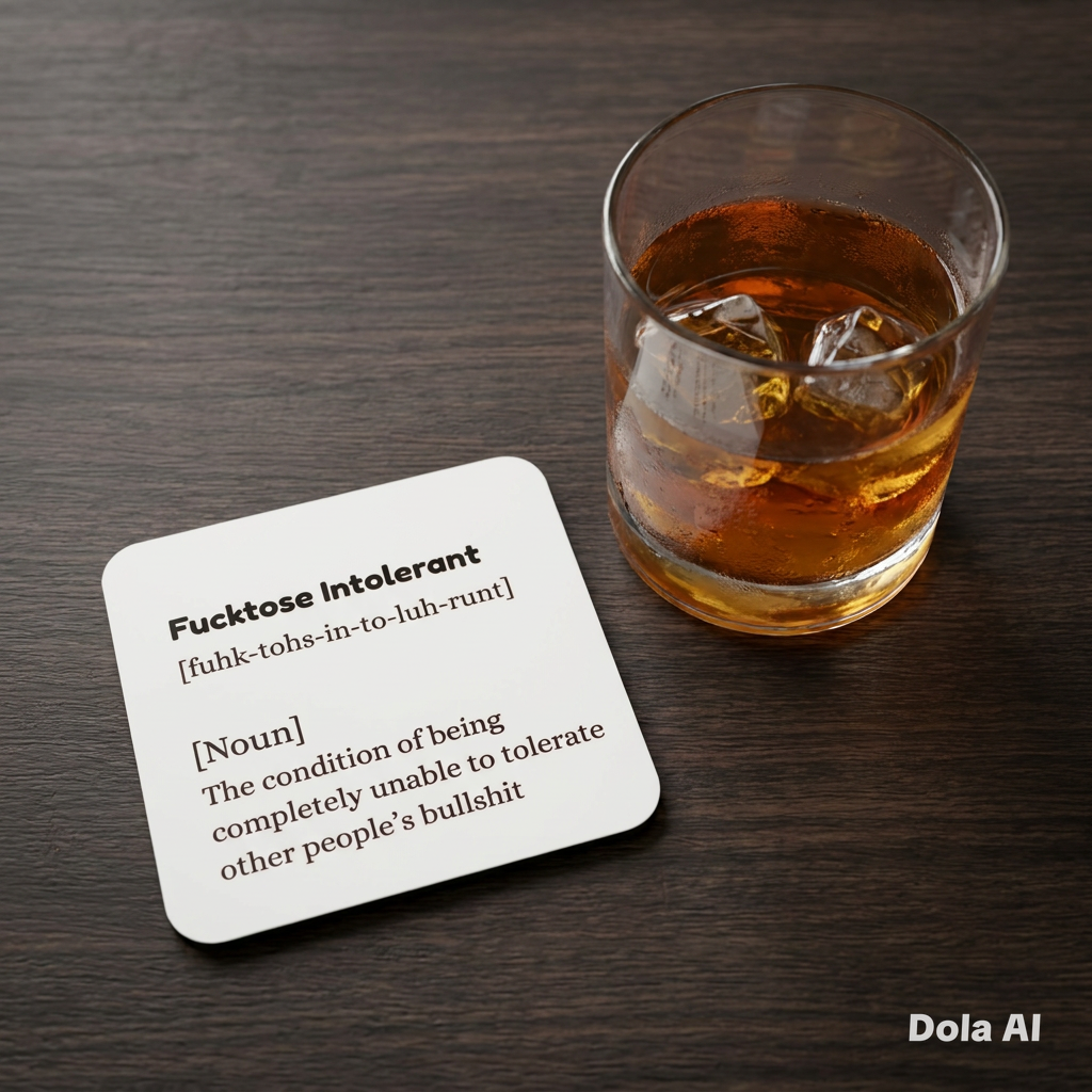 Fucktose Intolerant funny coaster