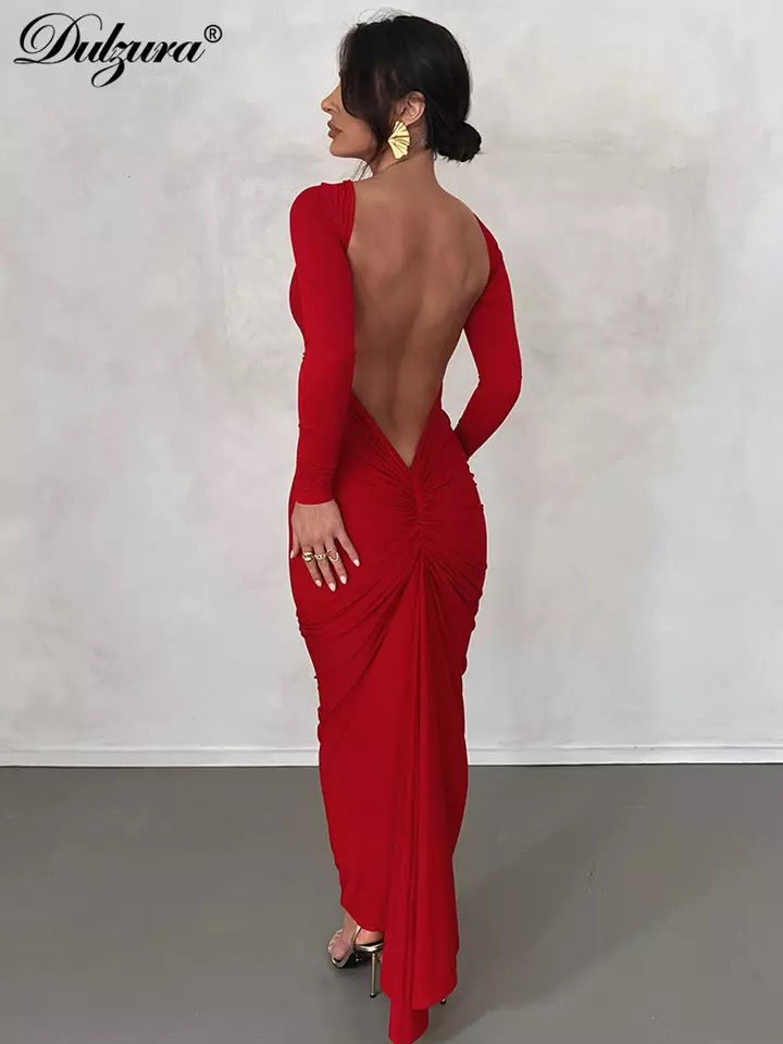 Thumbnail: Runched back maxi dress