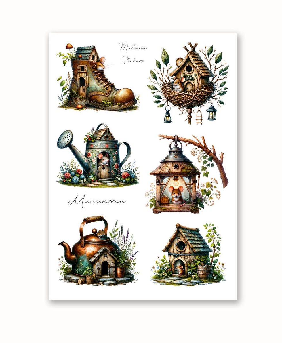 Наліпки Будиночки мишенят 3