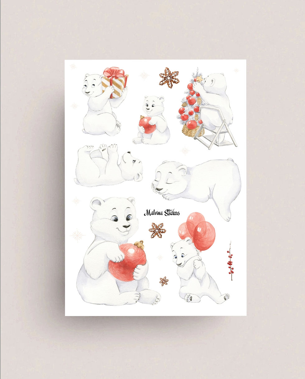 Наліпки «Білий ведмедик»