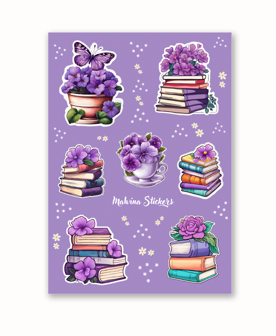 Наліпки  Фіалки на книгах
