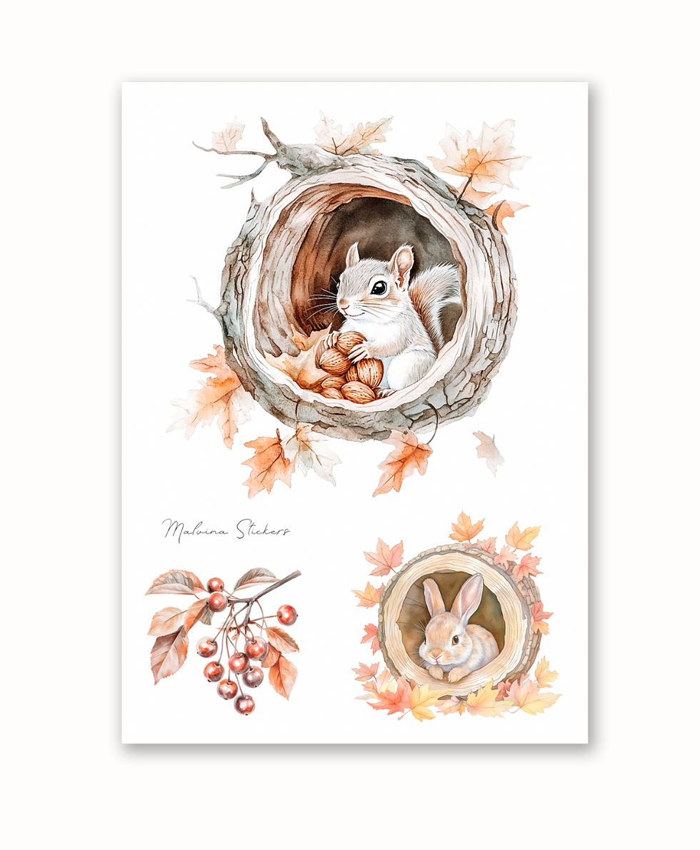 Наліпки Осінні тварини 2