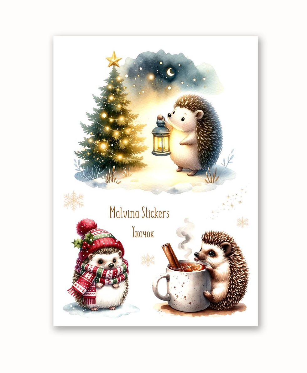 Наліпки «Святковий їжачок 3»