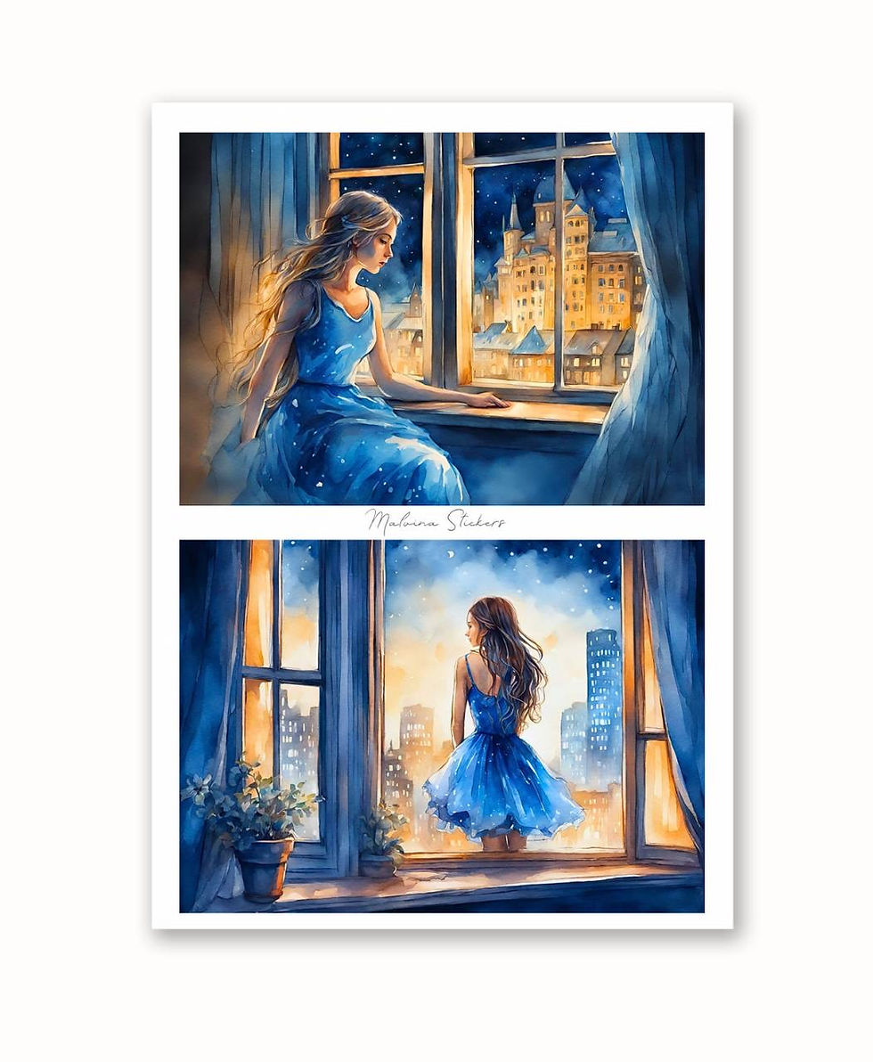 Наліпки Нічні вікна 08