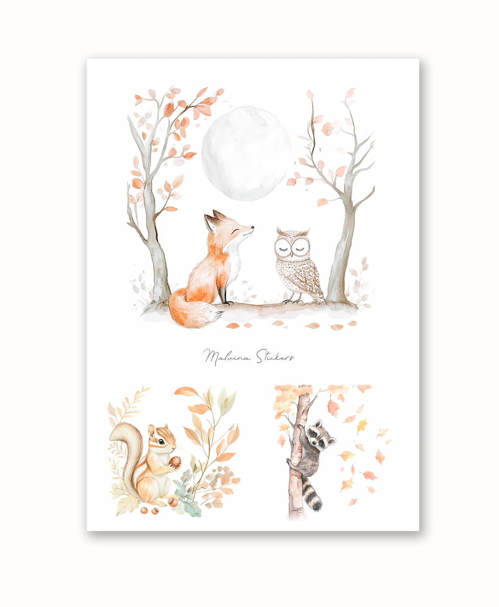 Наліпки Осінні тварини 7