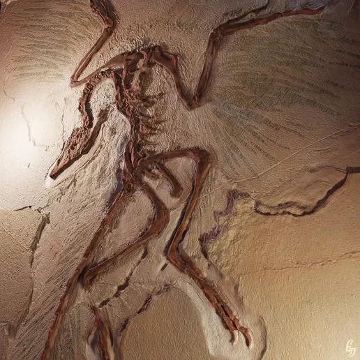Thumbnail: Highly detailed Archaeopteryx fossil