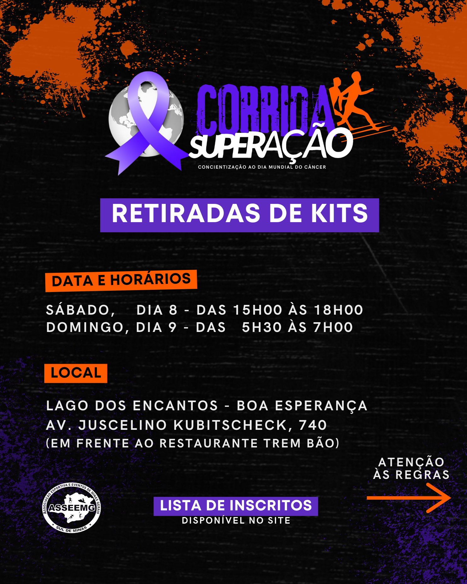 RETIRADA DE KITS - CORRIDA DA SUPERAÇÃO - BOA ESPERANÇA/MG