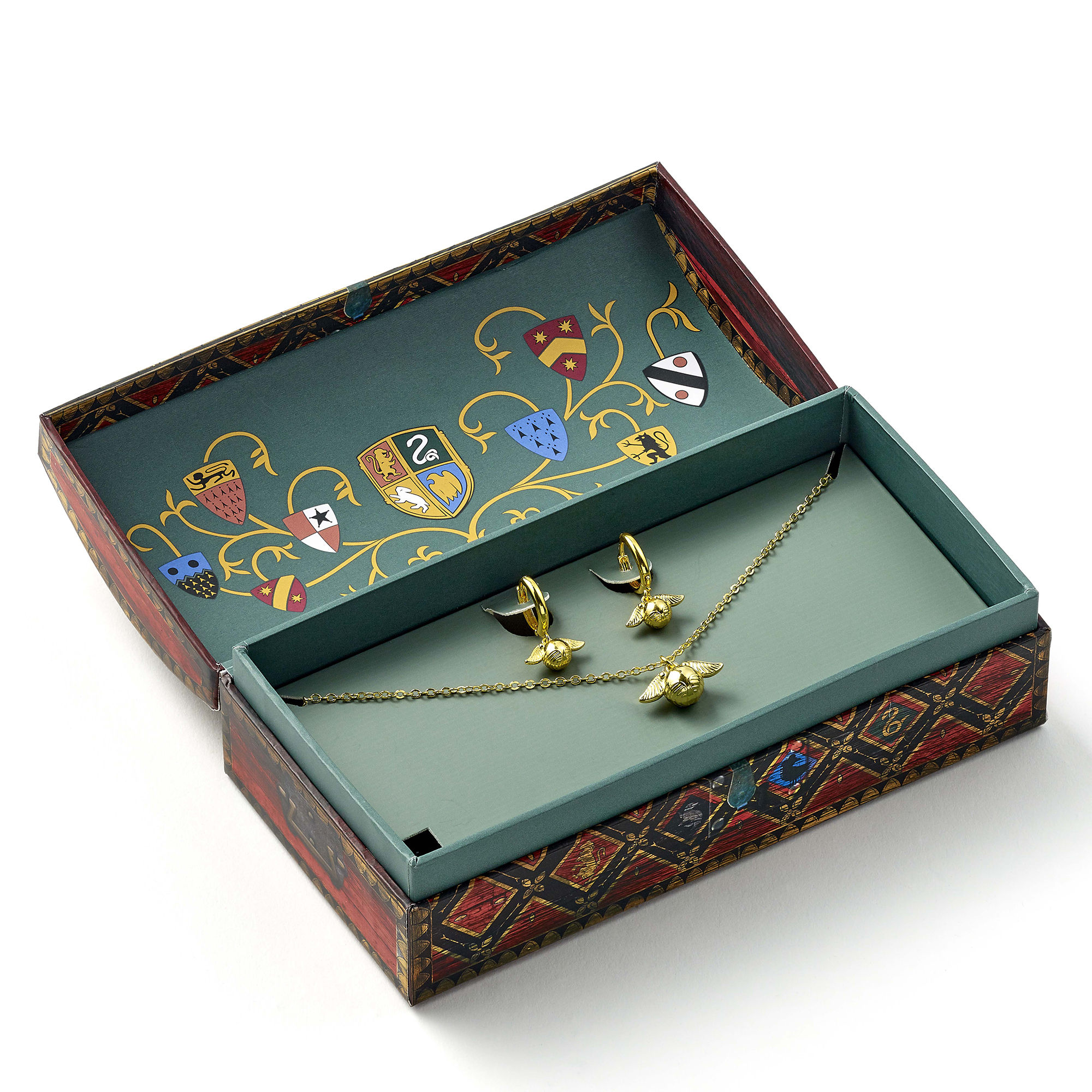 Quidditch Gift Box with Golden Snitch Necklace & Earrings