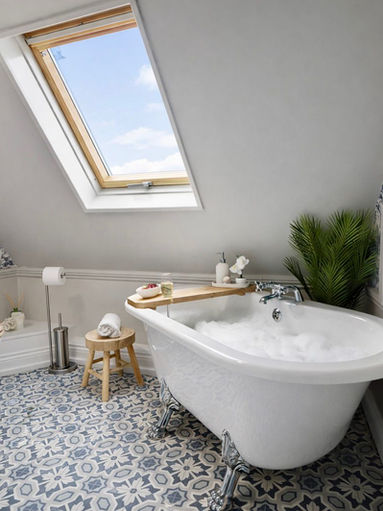 The claw footed bath is run at The Counting House.