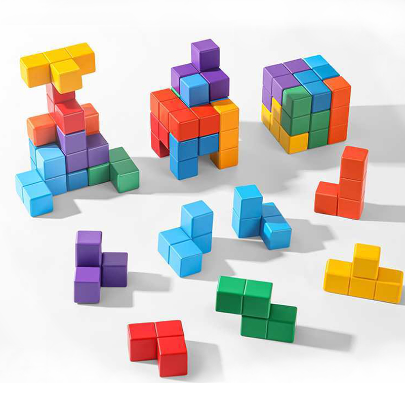 Montessori Educational Toys Soma Block Puzzle Wooden Math Cube IQ Logical Challe