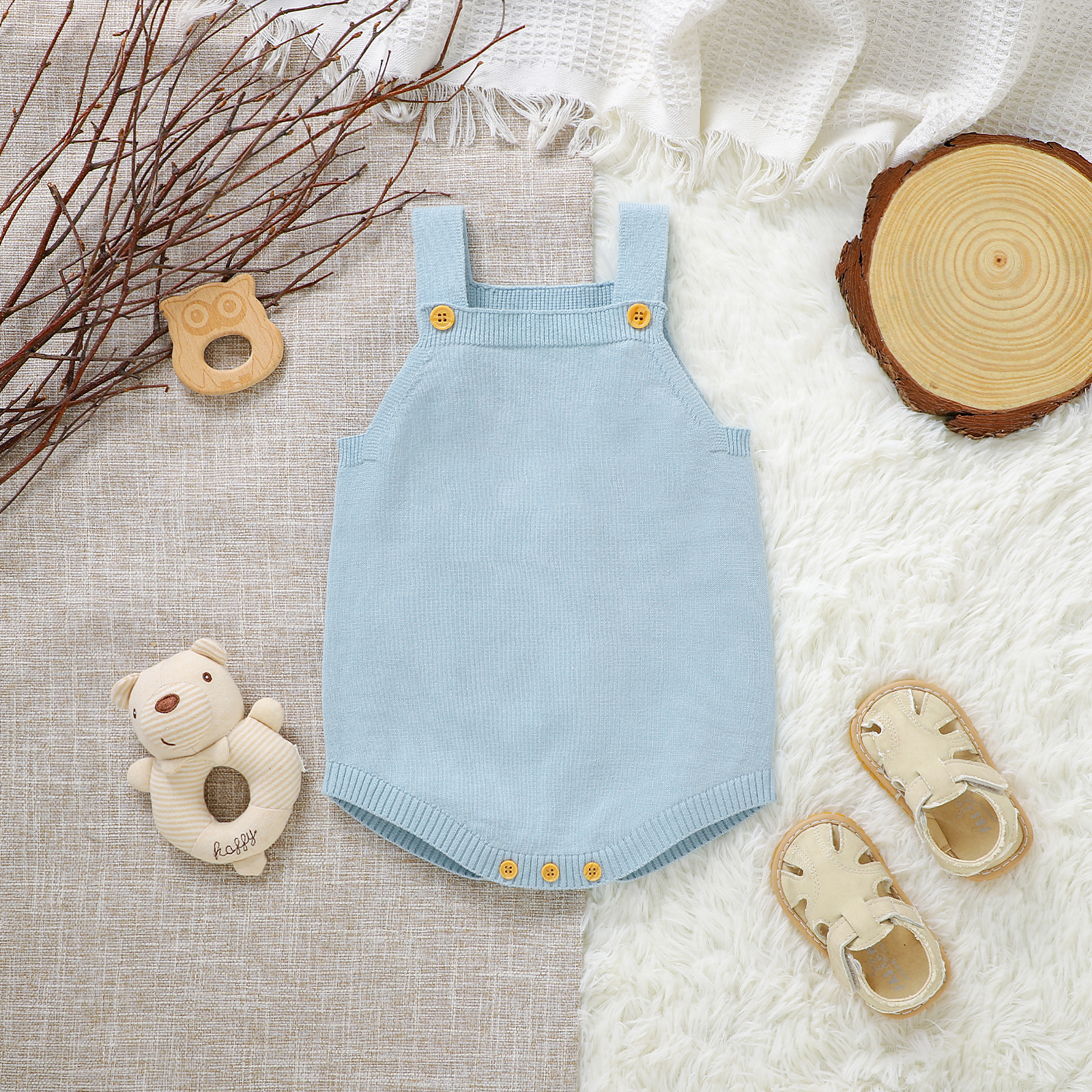 Knitted Sleeveless Baby Romper