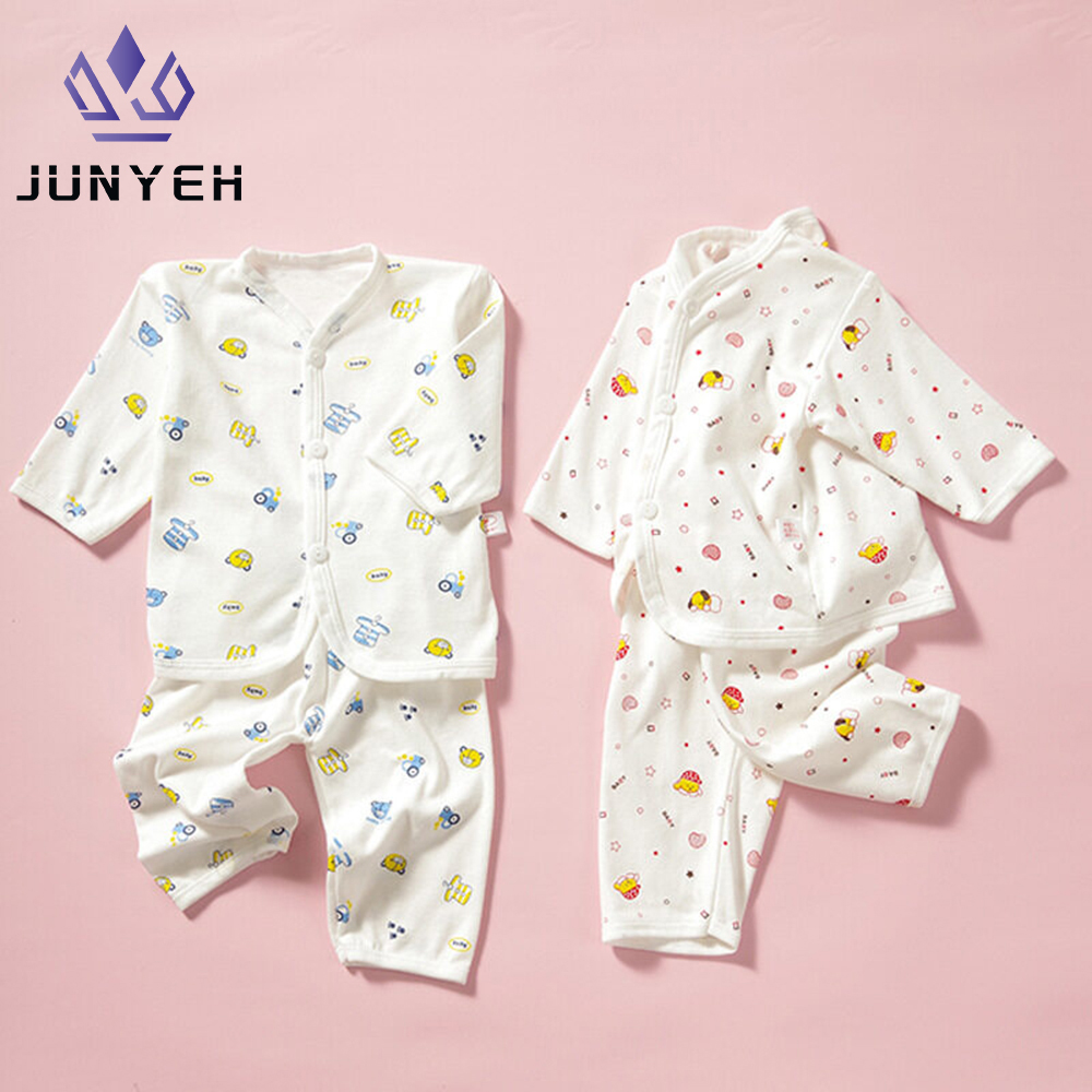 0-3 Month Baby Clothes Newborn Cartoon Home Underwear Cotton Button Baby Clothes