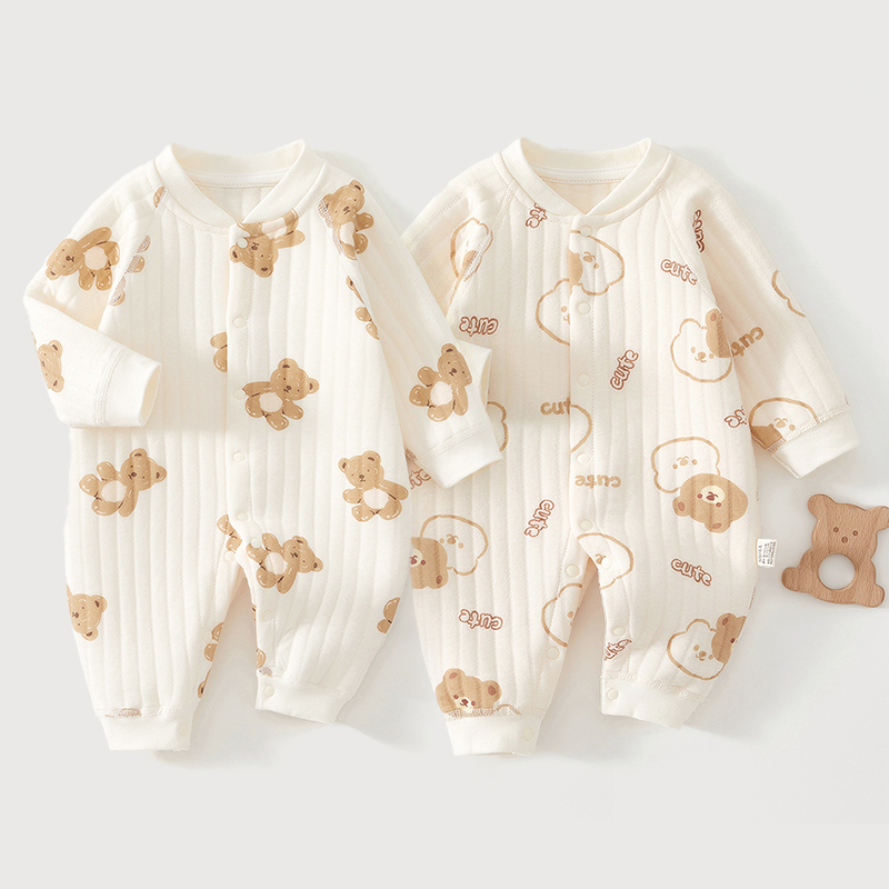 Long-Sleeve Bear Baby Romper