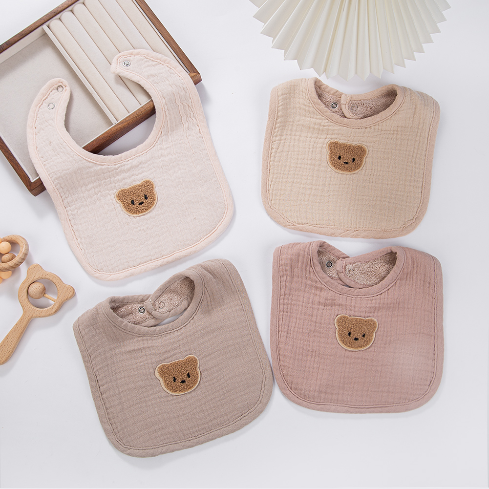 Bear Muslin Baby Bib