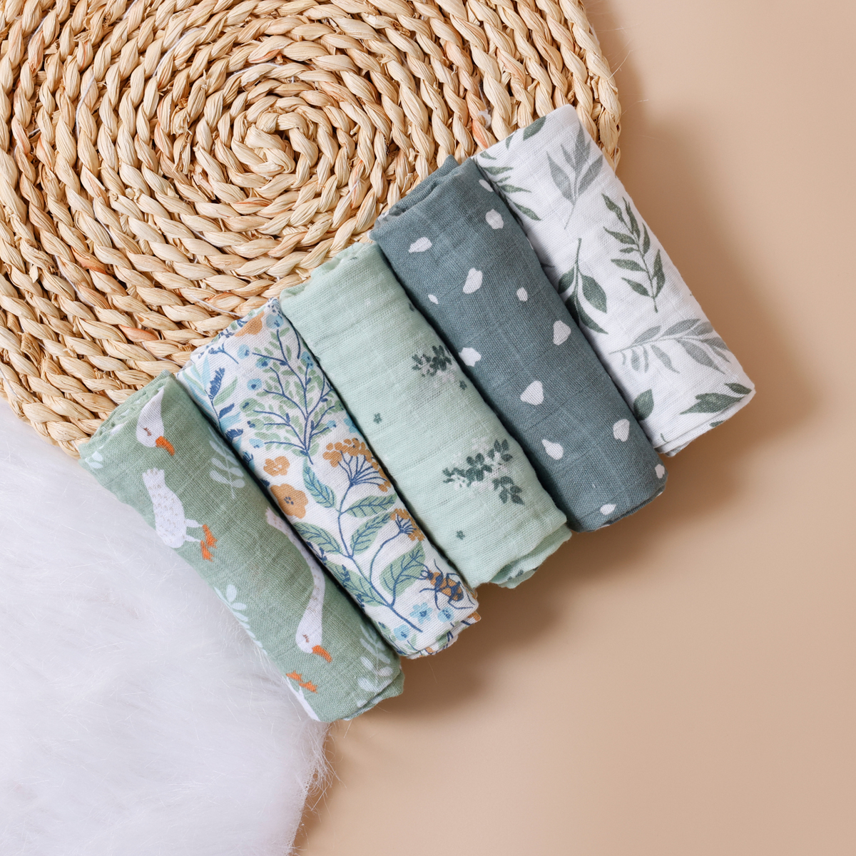 Kangobaby #My Soft Life# New 5pcs Set Multifunctional Baby Muslin Bib Newborn Bl