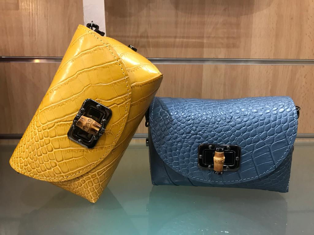 Bolso bambú piel
