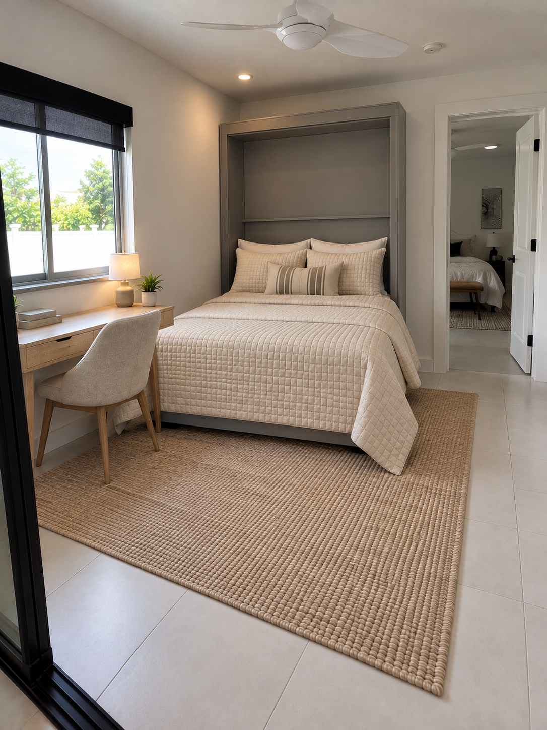 Murphy bed room and workspace
