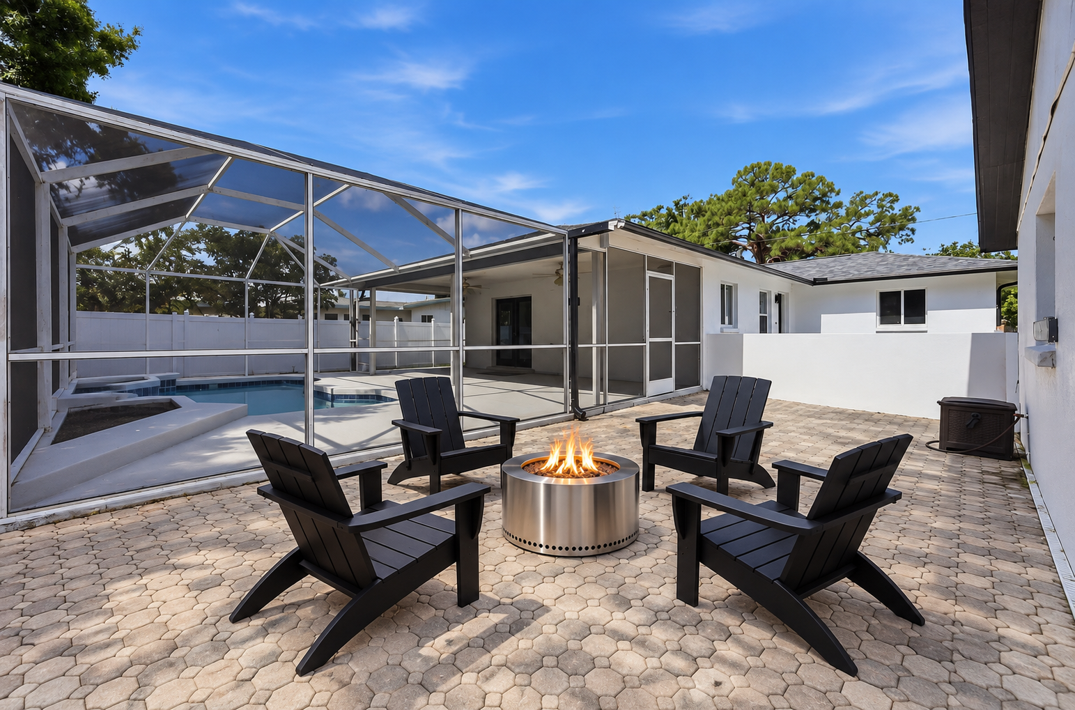 Outdoor fire pit area
