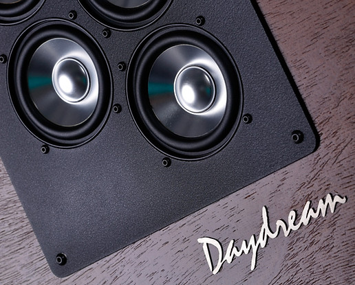 Close-up detail of ECOBOX Daydream patented loudspeaker design