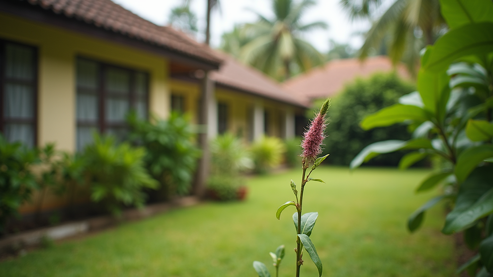 Close-up view of a well-maintained garden in a Guyanese retirement home