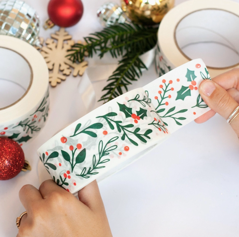 christmas foliage decorative parcel tape