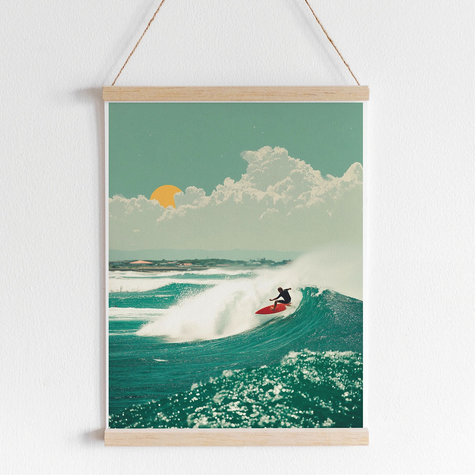 surfer wall poster, ocean surfer wall print