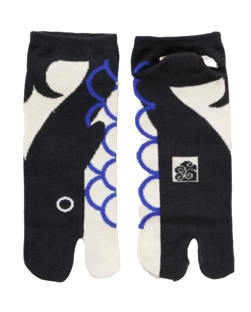 black whale tabi 2 toe japanese socks, ankle length