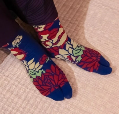 Thumbnail: japanese tabi socks, floral design