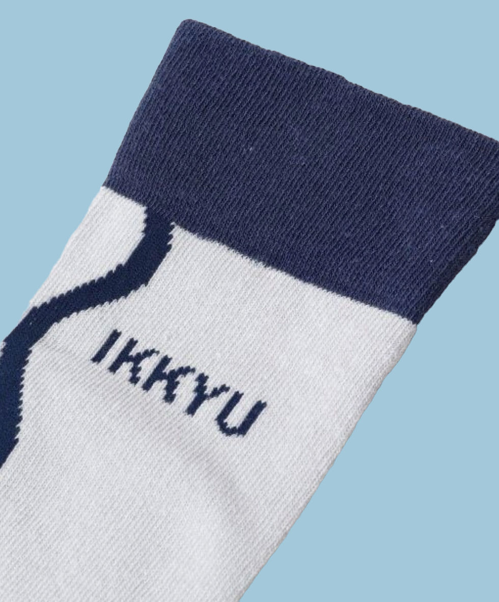 Thumbnail: mens blue and white tabi socks