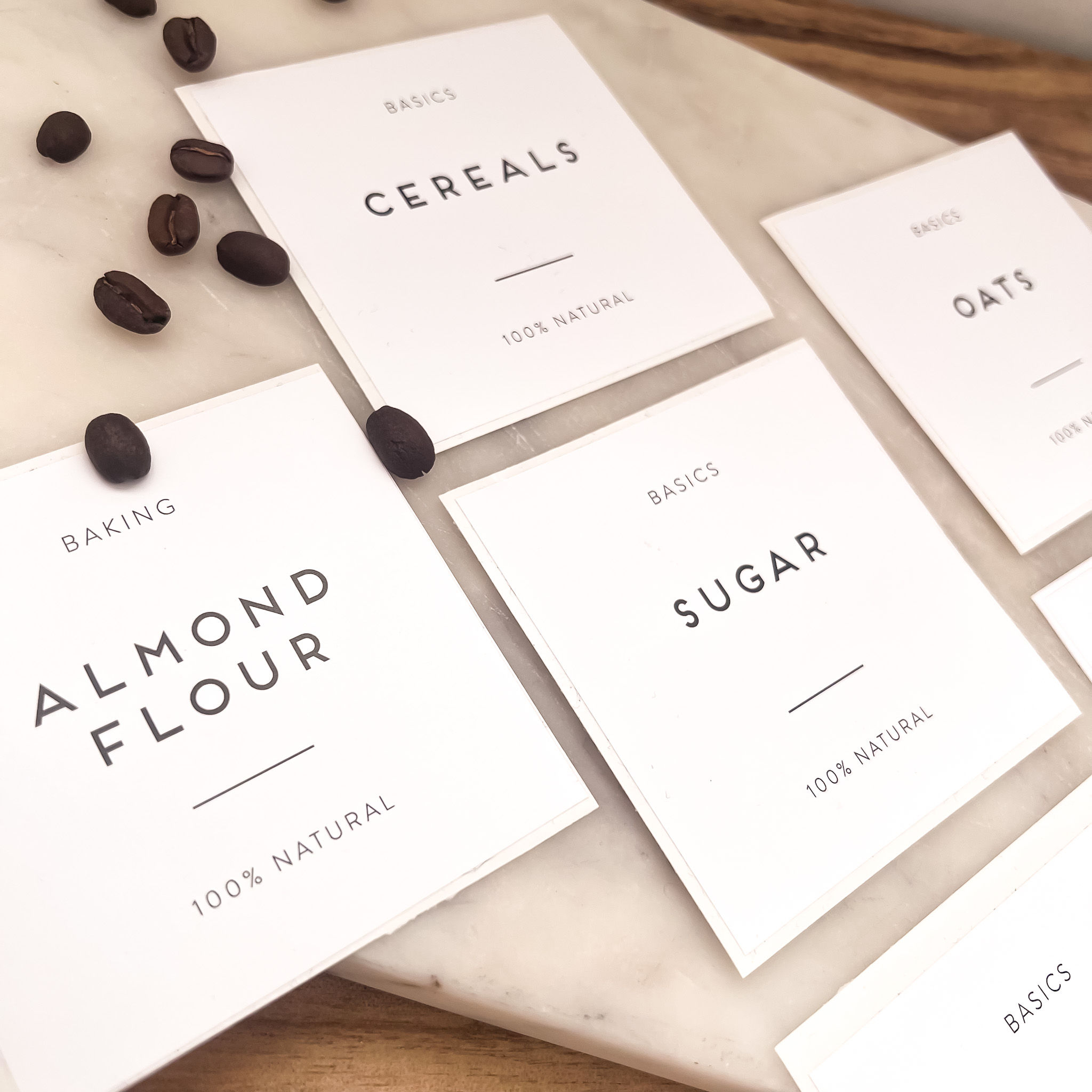 Square Waterproof Vinyl Pantry Labels - Custom & Standard Collections