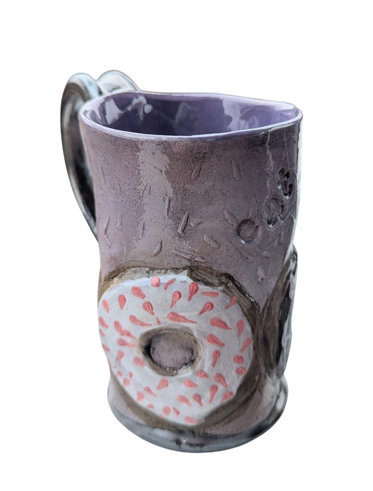 Purple mug with donut design