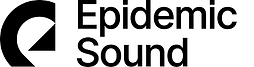 Epidemic Sound logo featuring a bold black arc with a white cutout on the left and the words "Epidemic Sound" in large black font on a white background—ideal for travel resources or accommodation branding.