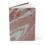 Thumbnail: A journal with a brushed pink marble cover, standing partially open against a white background.