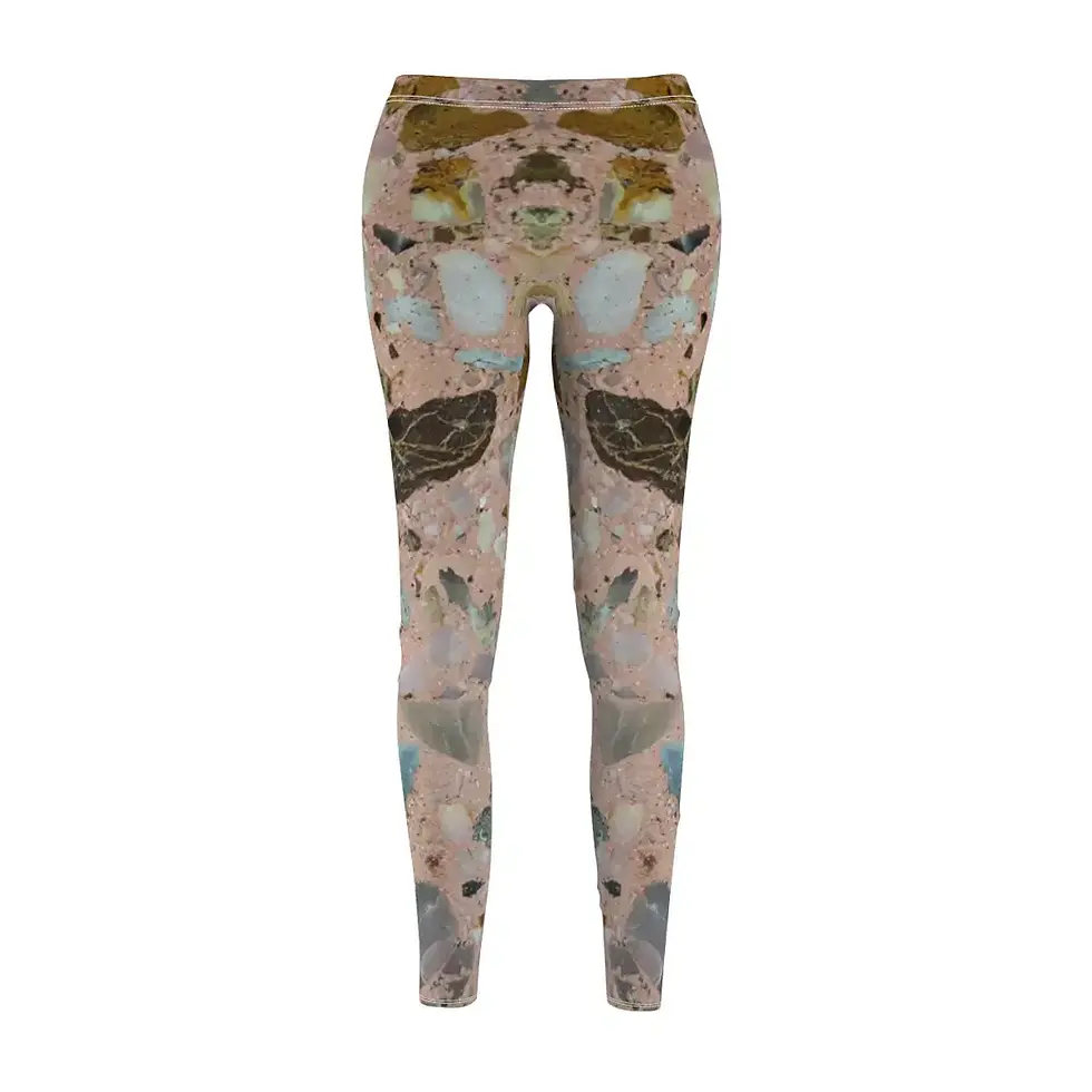 Thumbnail: Front view of crystal rock pattern leggings from the Mexican Tile Style collection.