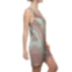 Brushed pink marble racerback dress from Mexican Tile Style collection side view.