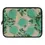 Thumbnail: Laptop sleeve with green and white cracked marble design on cream background.