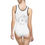 Thumbnail: Woman wearing a stunning white "Bride to Be" swimsuit with a heart design on the back - perfect for bridal getaways.