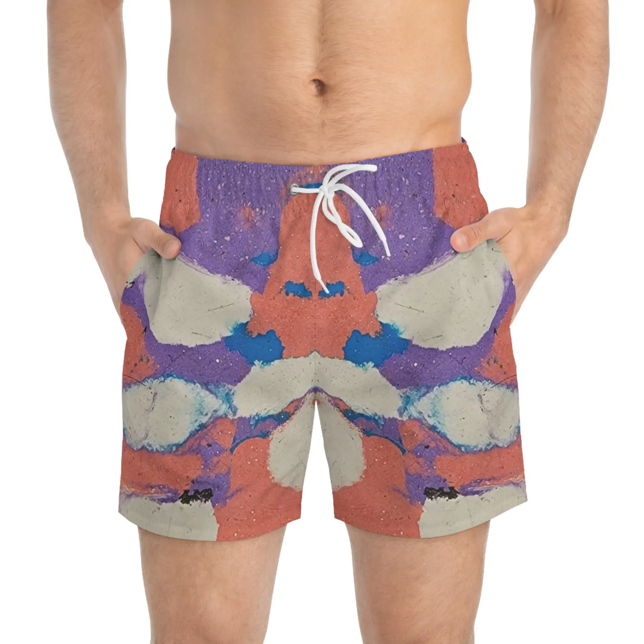 Cotton Candy Multicolor Swim Trunks | Mexican Tile Style