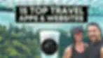 A smiling man and woman pose outdoors next to a large water feature. Text overlay reads "15 Top Travel Apps & Websites." Closer Lives logo is in a black circle at the bottom left.