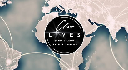 Abstract world map with white outlines and connecting lines over continents. A circular logo in the center reads "Gregar Lives" with "Travel & Lifestyle" underneath. Bold text at the bottom says "Country Guides," offering essential travel resources like visa information for every destination. .