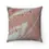 Thumbnail: Decorative square pillow with abstract painting design in shades of pink.