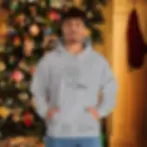 I'm Stuffed Turkey festive hoodie in sport grey from Closer Lives Stuffed Turkey collection lifestyle view.