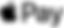 Apple Pay logo featuring the Apple icon followed by the word "Pay" in black text on a white background.