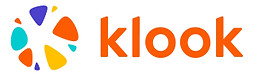 Klook logo with the word "klook" in orange lowercase letters next to a colorful circular design made of abstract shapes in blue, yellow, orange, and gray.