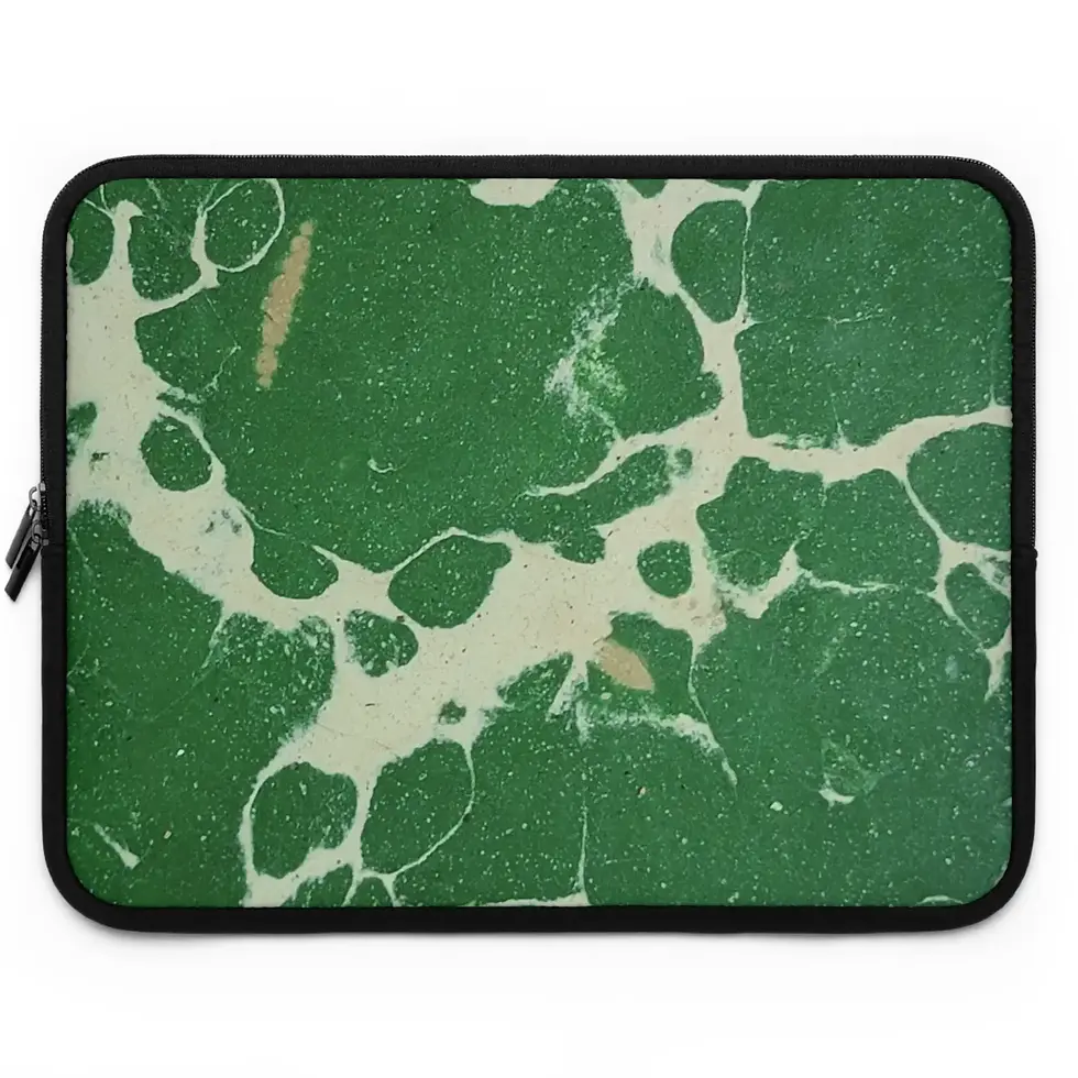 Thumbnail: 17-inch green and white cracked marble laptop case from the Mexican Tile Style collection.