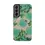 Thumbnail: Green botanical tile phone case for Samsung S24 from Mexican Tile Style collection rear view.