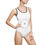 Thumbnail: Person wearing a Bride to Be Swimsuit with a white design and black trim, perfect for bridal getaways or bachelorette parties