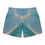 Thumbnail: Fast-drying swim trunks featuring a blue and green pattern with a symmetrical design, perfect for hitting the beach or pool.