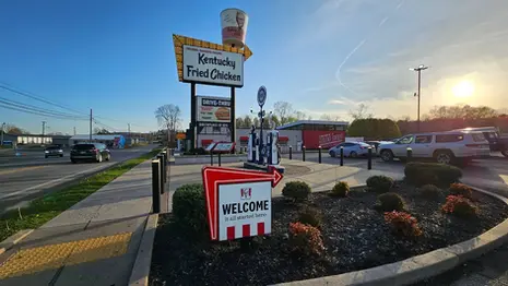 Exterior of the original KFC restaurant in Corbin, Kentucky, recognized as the birthplace of Kentucky Fried Chicken.